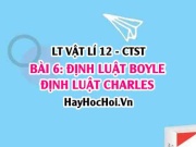 Thí nghiệm, nội dung Định luật BOYLE, Định luật CHARLES?...